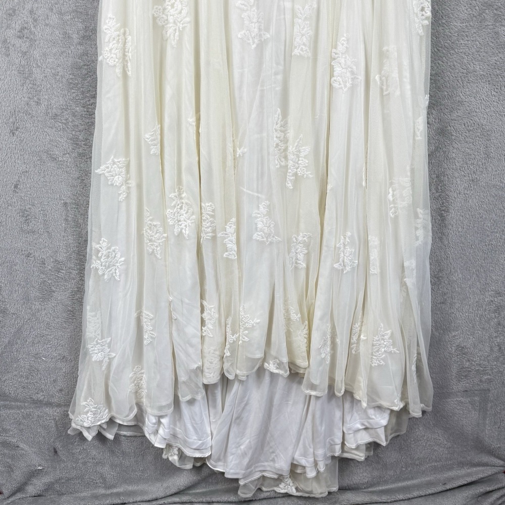 Torrid Midi Dress Womens 16 Ivory Wedding Hi-Lo Hem Sweatheart Neckline NWT - Picture 3 of 14